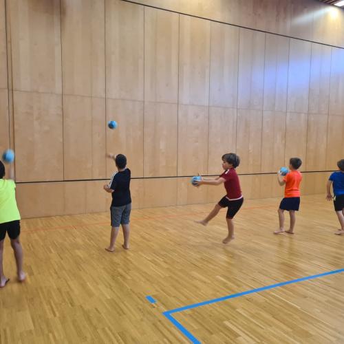 Handballtraining im Turnunterricht